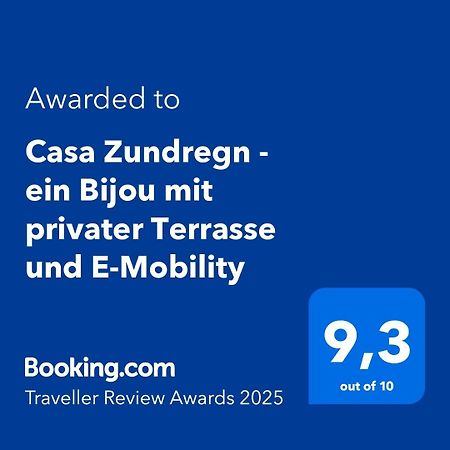 Ferienwohnung Casa Zundregn - Ein Bijou Mit Privater Terrasse Und E-Mobility Savognin Exterior foto
